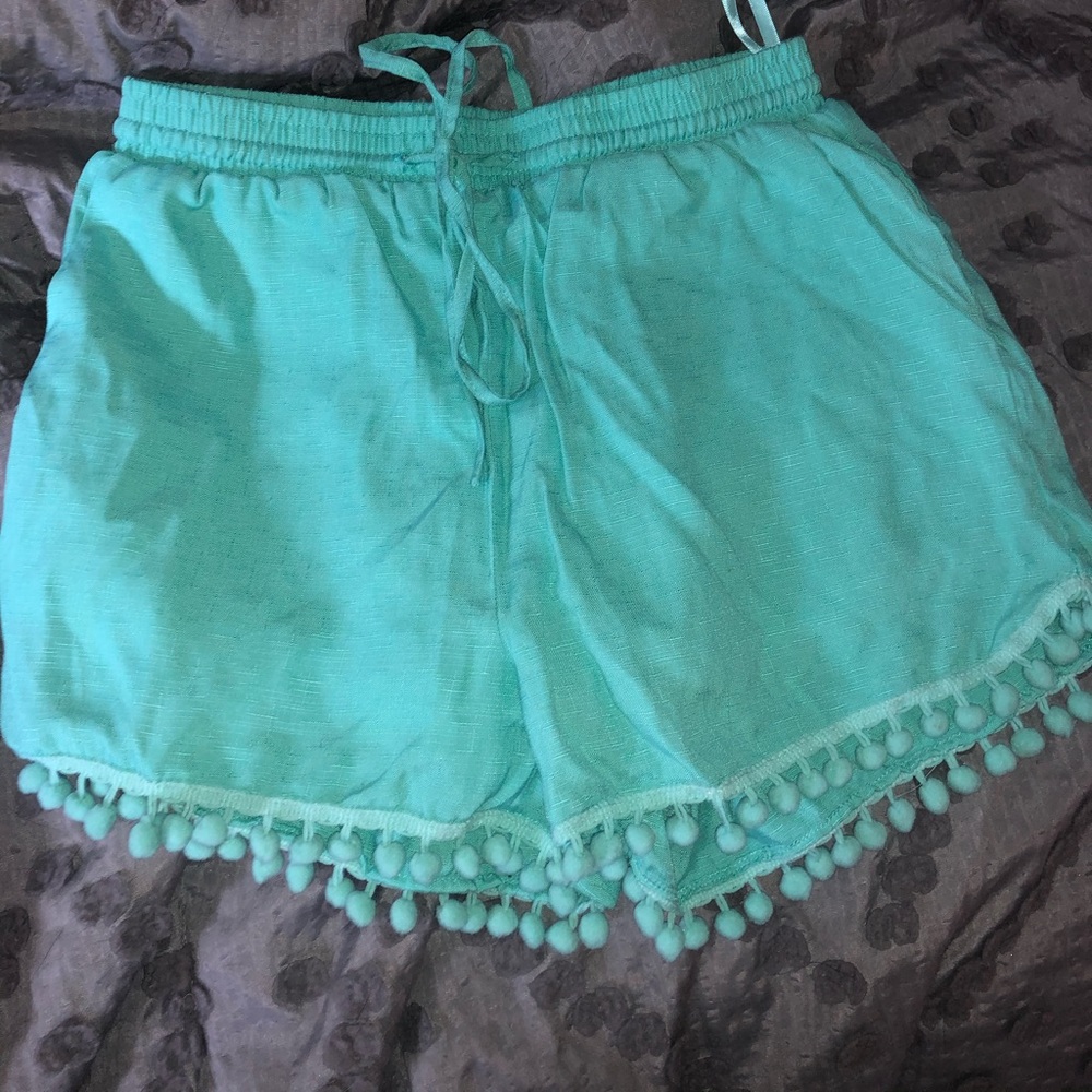 mint green shorts